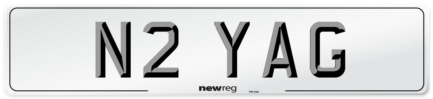 N2 YAG Number Plate from New Reg